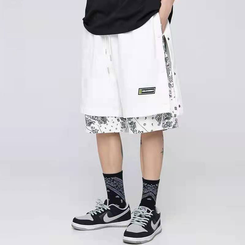 Men's Split-Panel Bandana Shorts