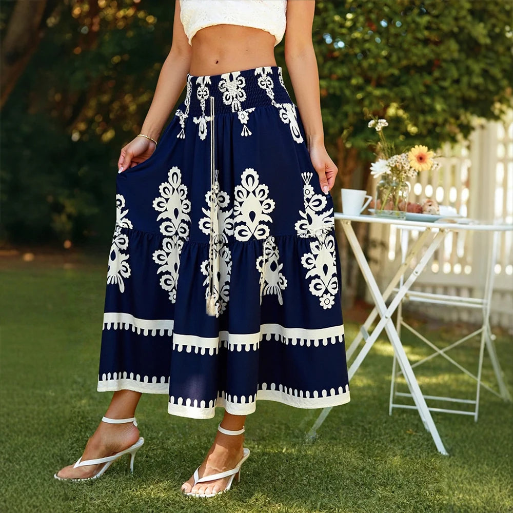 Women's Midi Skirt with Floral Print