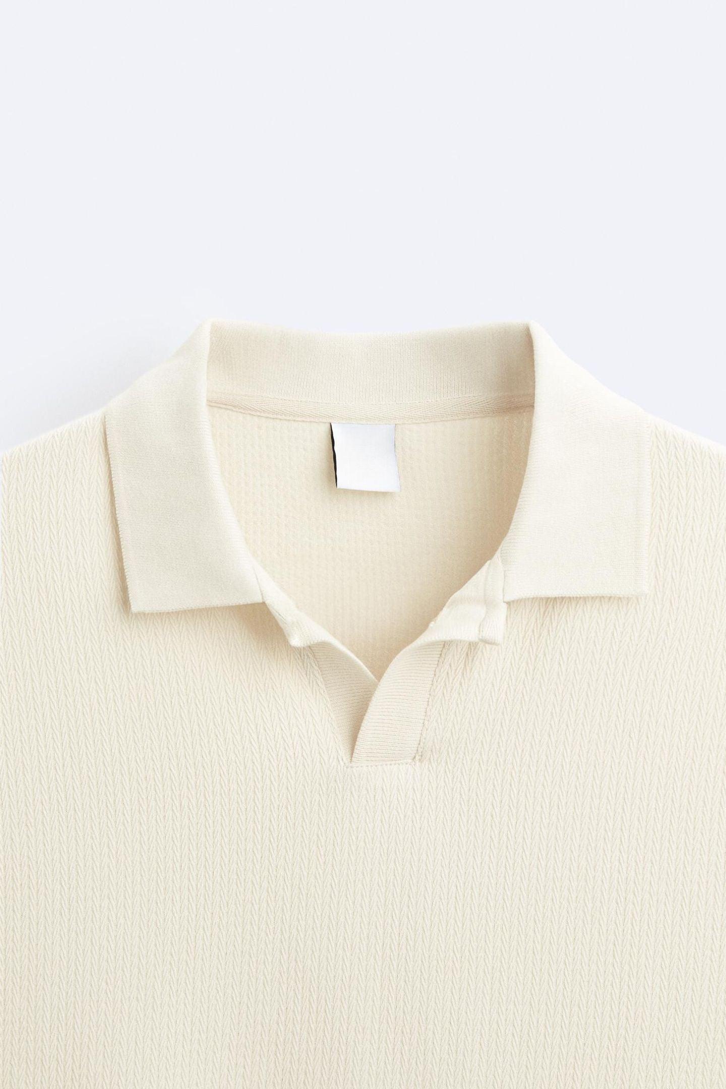 Men's Long Sleeve Polo Shirt with V-Neck Collar